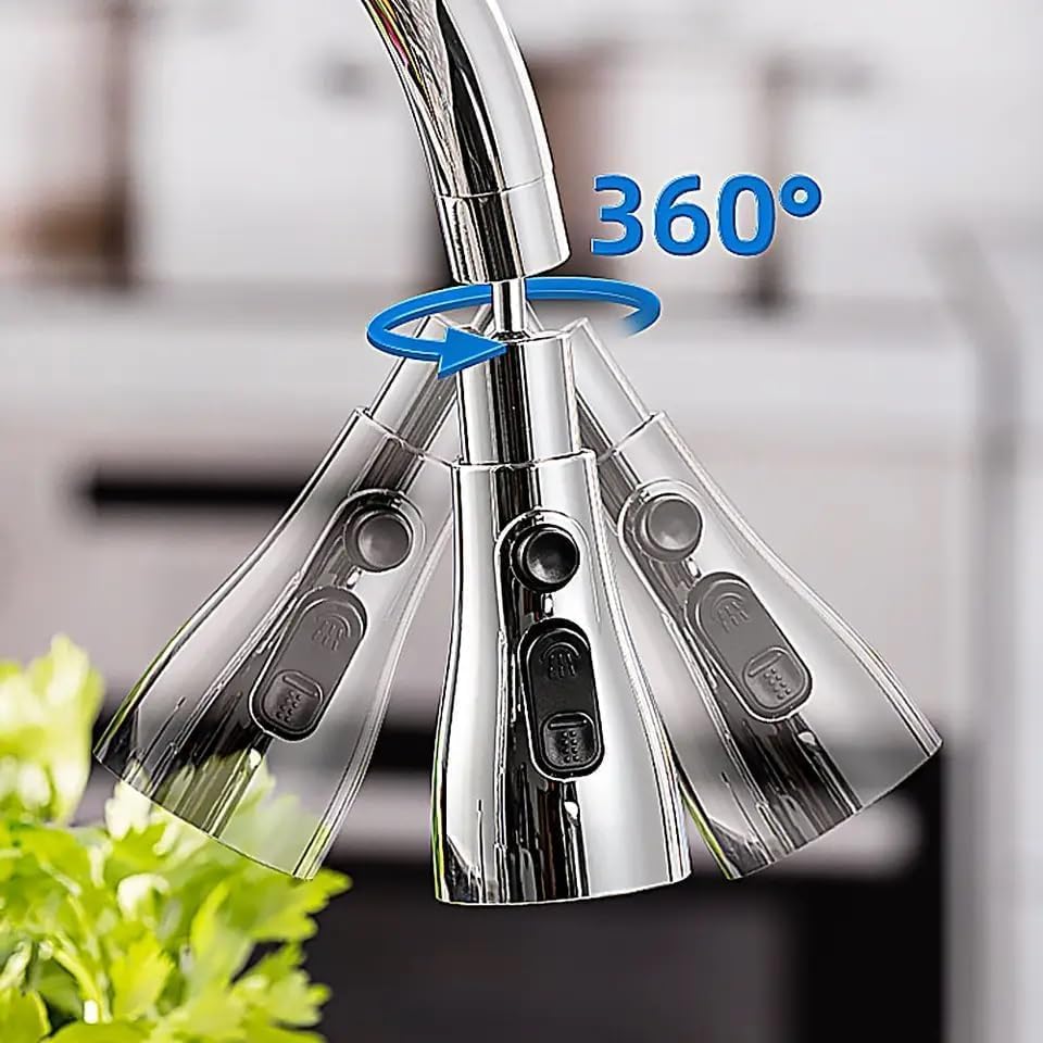 Flexible Tap Extender for Kitchen Sink – 360° Rotating Faucet Attachment, Splash-Proof, Water-Saving, Easy Installation, Universal Fit Nozzle for Washings, Made up of Brass